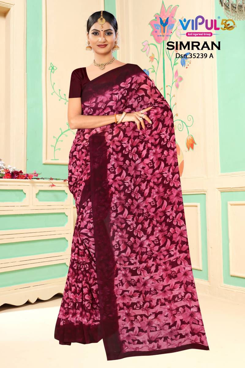 Vipul Simran 35239 A To D Georgette Casual Wear Saree Collection