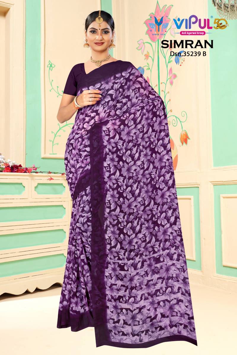 Vipul Simran 35239 A To D Georgette Casual Wear Saree Collection
