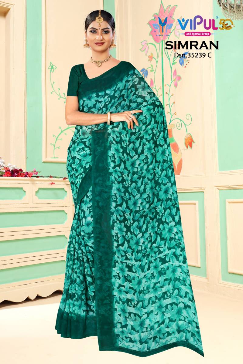 Vipul Simran 35239 A To D Georgette Casual Wear Saree Collection