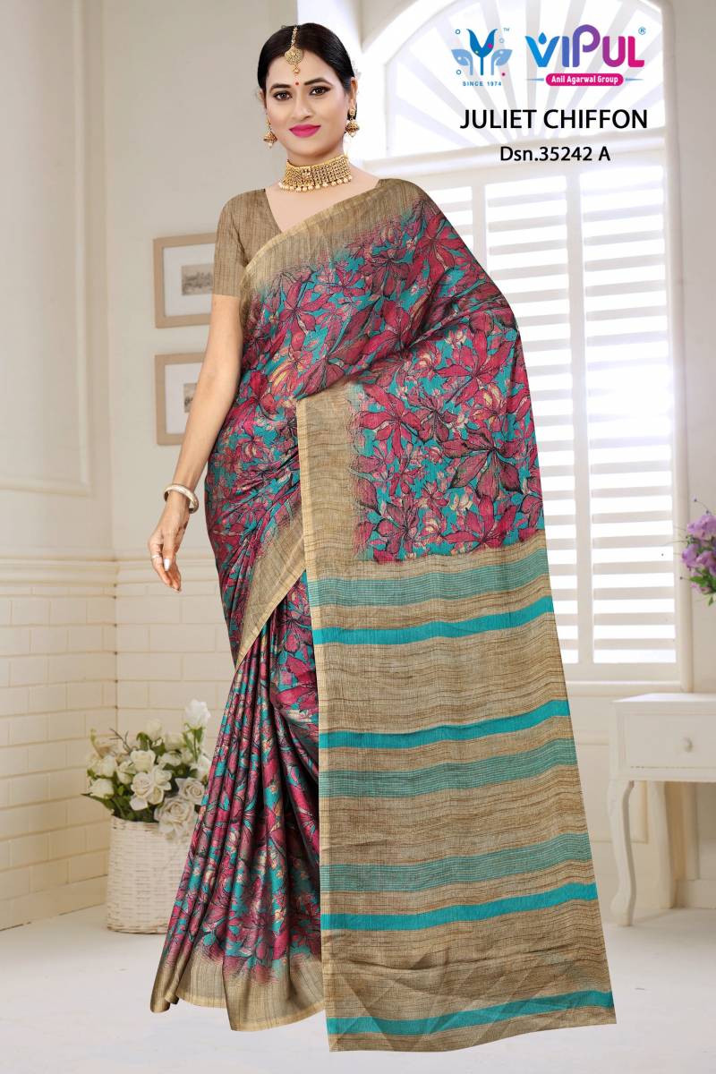 Vipul Juliet Chiffon 35242 A To D Chiffon Printed Saree Collection