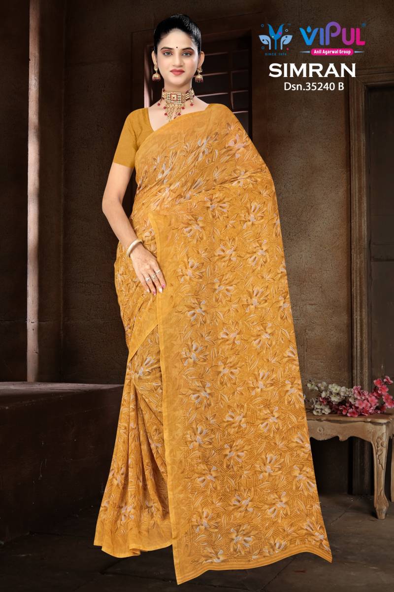 Vipul Simran 35240 A To D Georgette Casual Wear Saree Collection