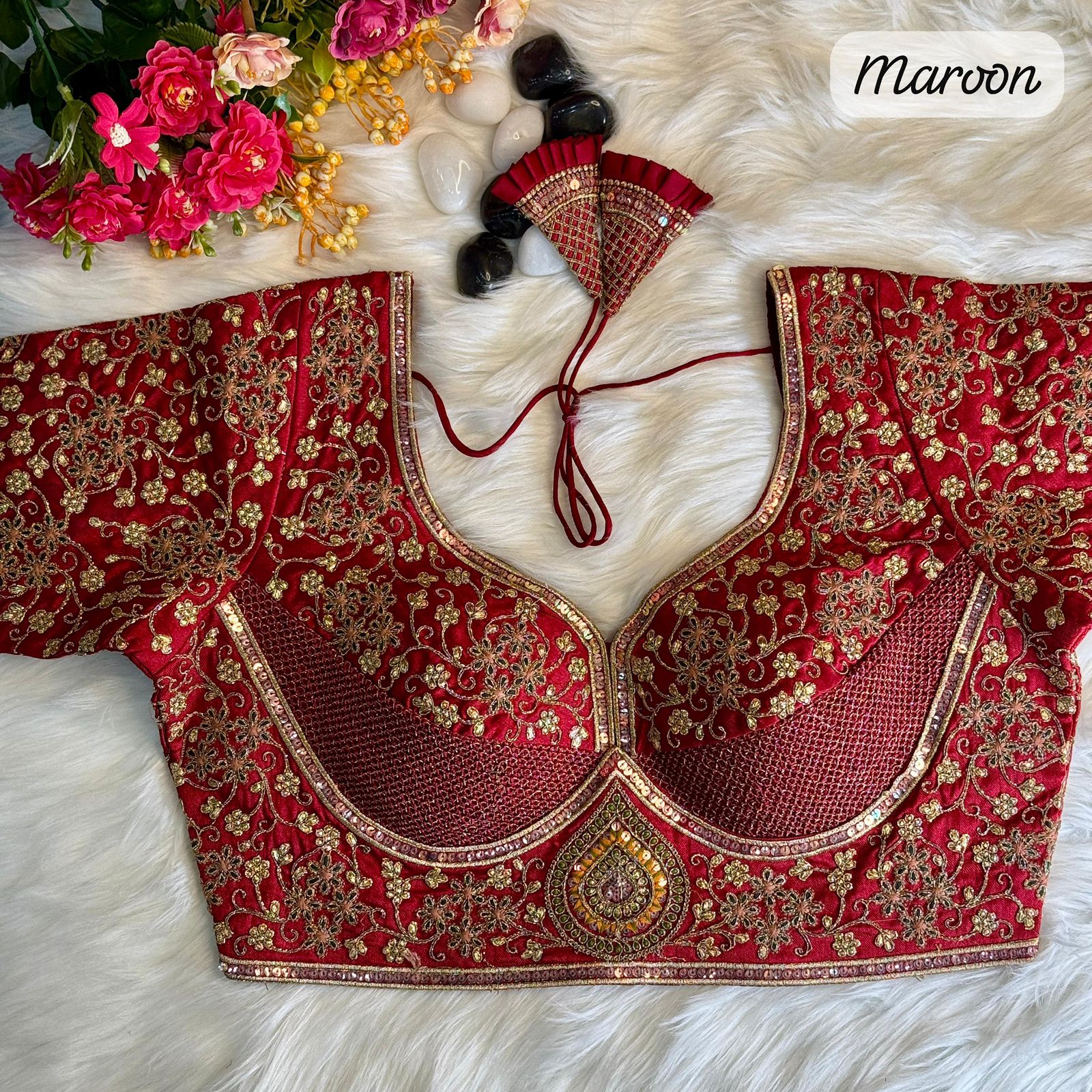 Ruh Palak Sabyasachi Style Heavy Bridal Look Readymade Blouse