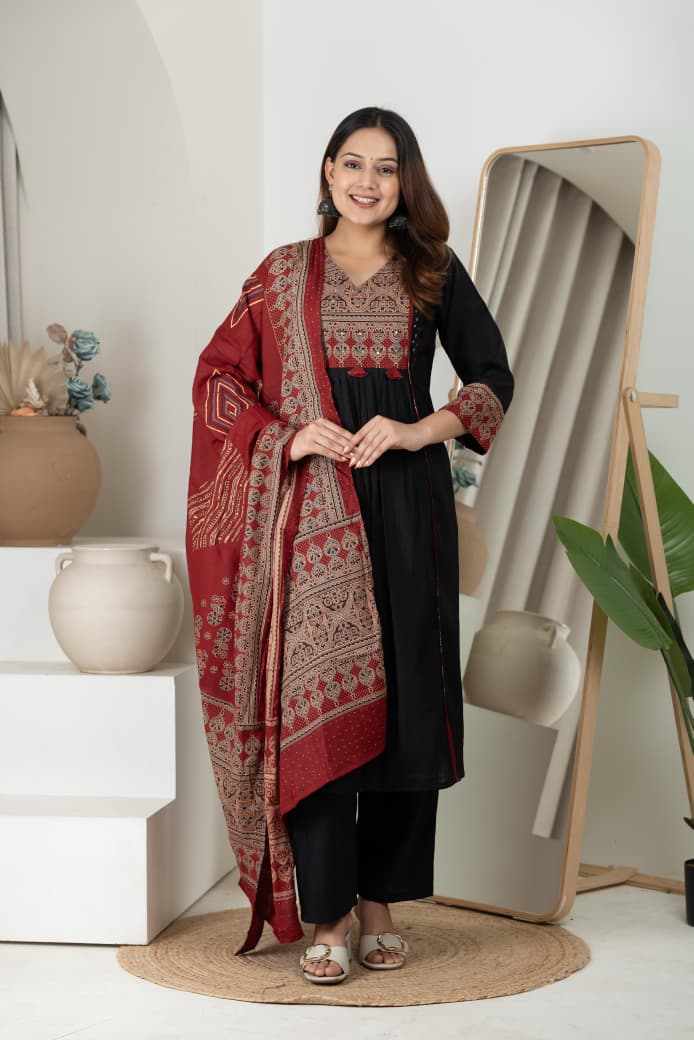 Naisha K 419 Roman Silk Designer Kurti Pant And Dupatta Collection