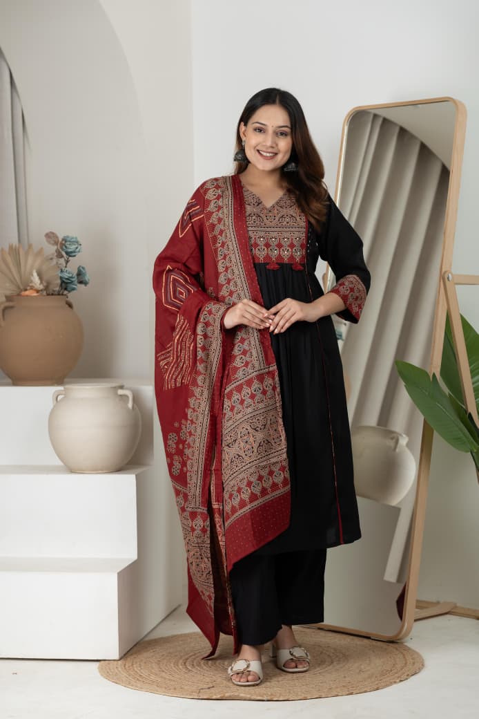 Naisha K 419 Roman Silk Designer Kurti Pant And Dupatta Collection