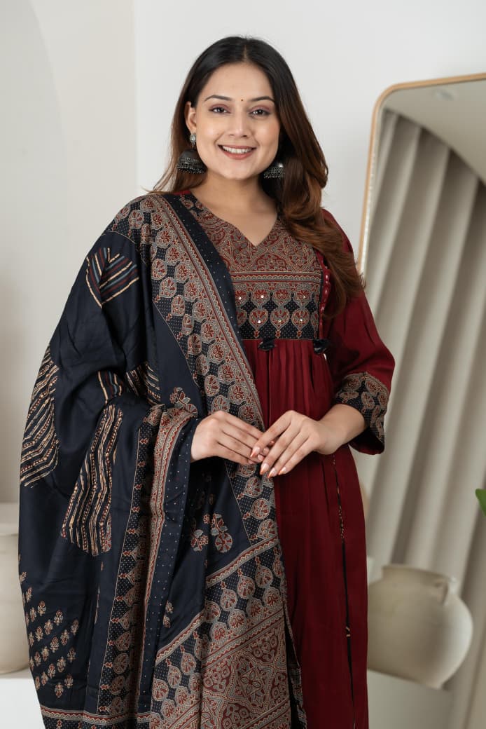 Naisha K 419 Roman Silk Designer Kurti Pant And Dupatta Collection