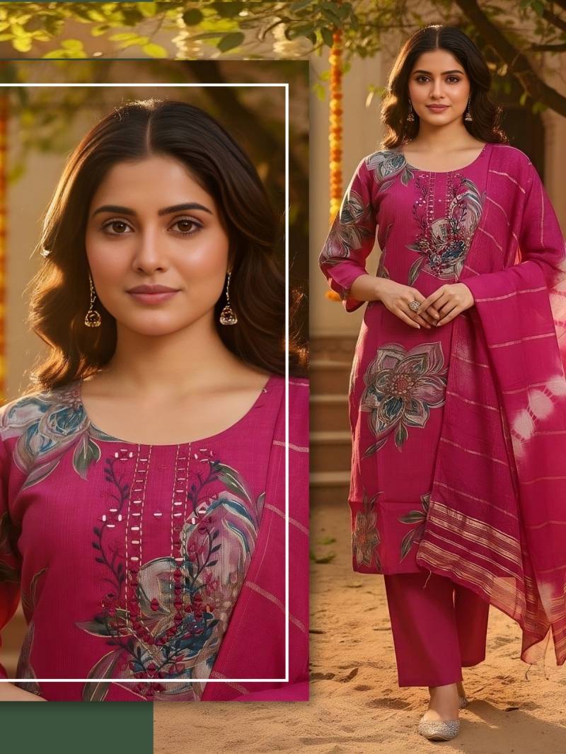 Naisha K 420 Vetican Discharge Print Work Kurti Pant And Dupatta