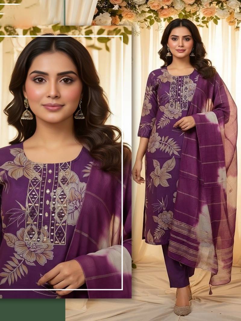 Naisha K 420 Vetican Discharge Print Work Kurti Pant And Dupatta