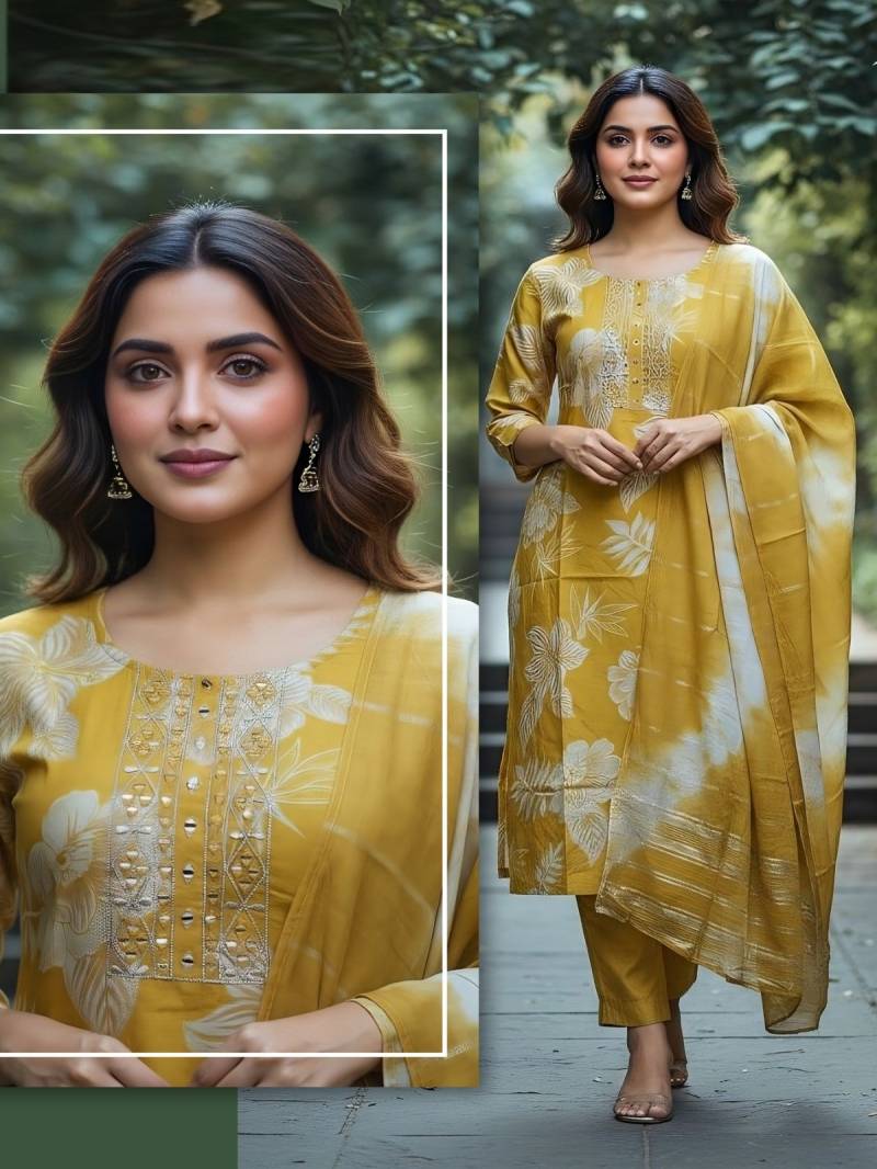 Naisha K 420 Vetican Discharge Print Work Kurti Pant And Dupatta