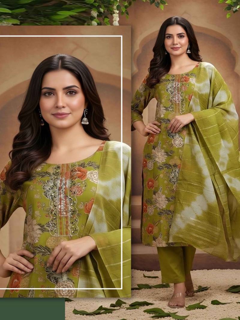 Naisha K 420 Vetican Discharge Print Work Kurti Pant And Dupatta