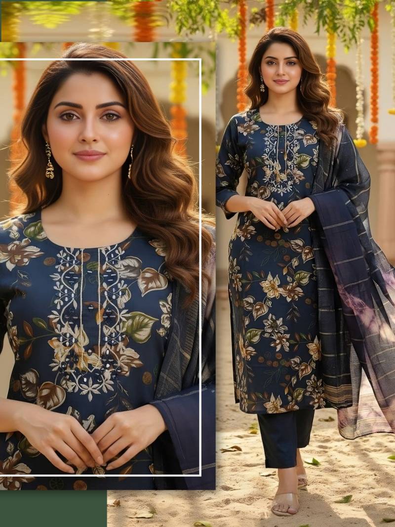 Naisha K 420 Vetican Discharge Print Work Kurti Pant And Dupatta