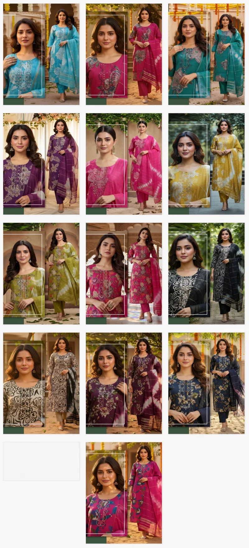 Naisha K 420 Vetican Discharge Print Work Kurti Pant And Dupatta