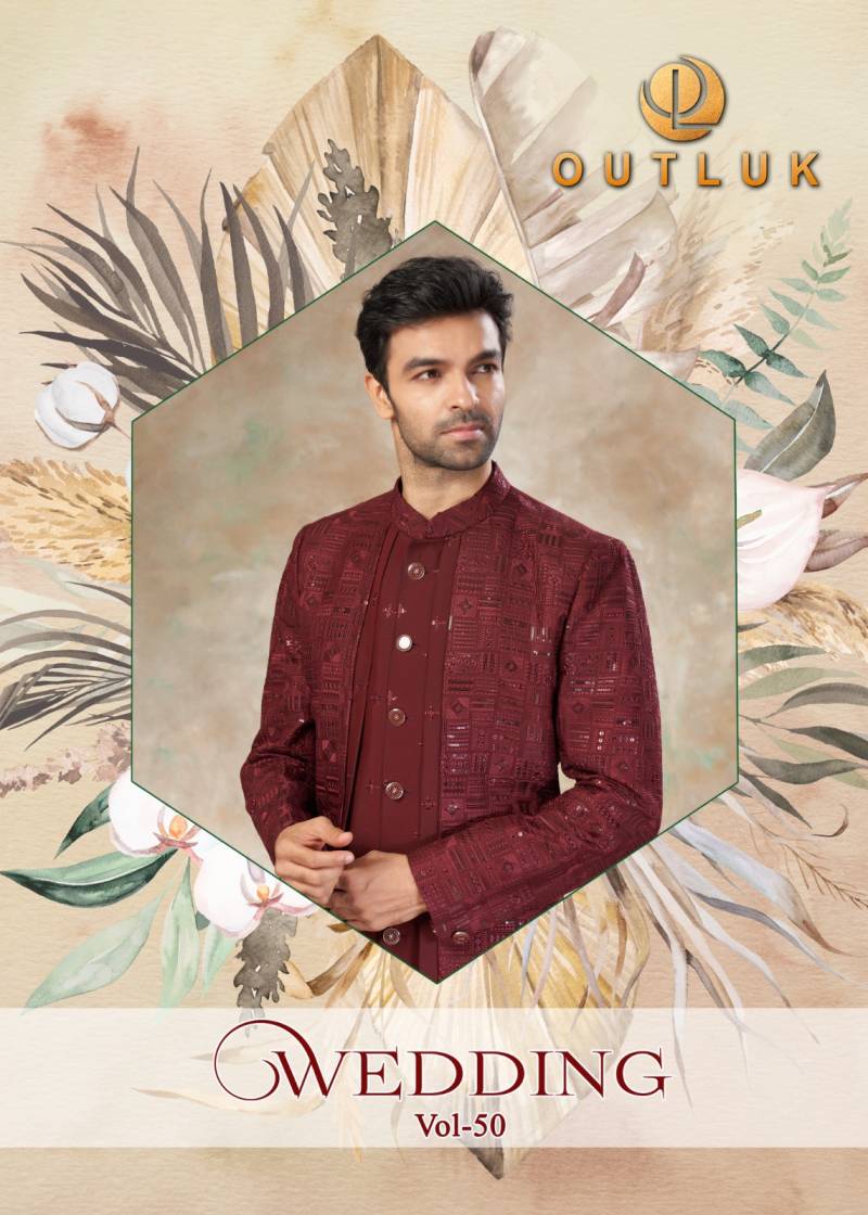 Outluk Wedding Collection Vol 50 Viscose Work Kurta Pajama Collection
