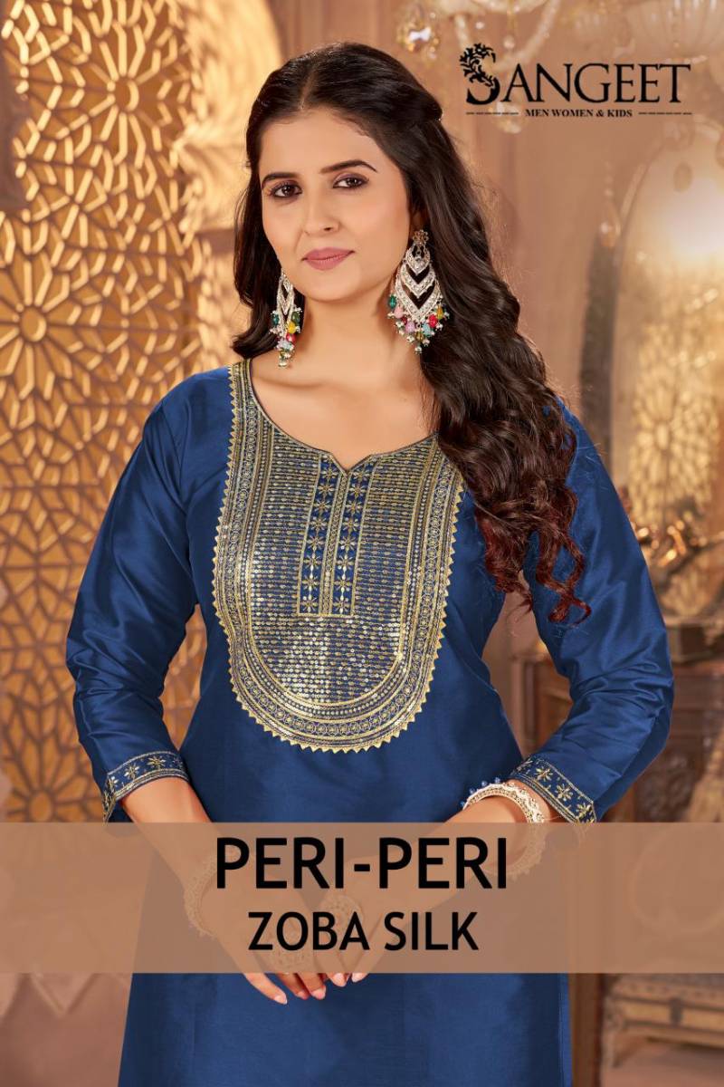 Sangeet Peri Peri Zoba Silk Womens Wear Kurti And Bottom Collection