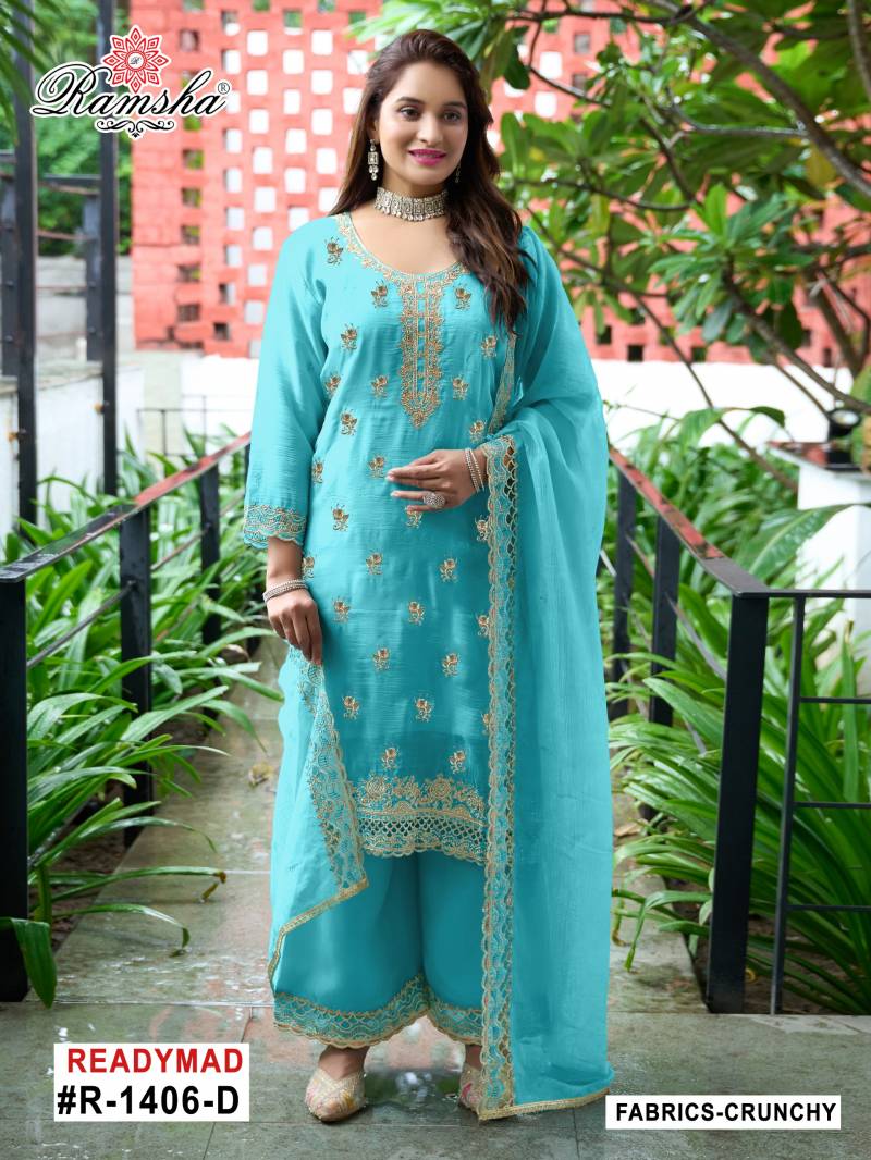 Ramsha R 1406 A To D Crunchy Pakistani Salwar Kameez Collection