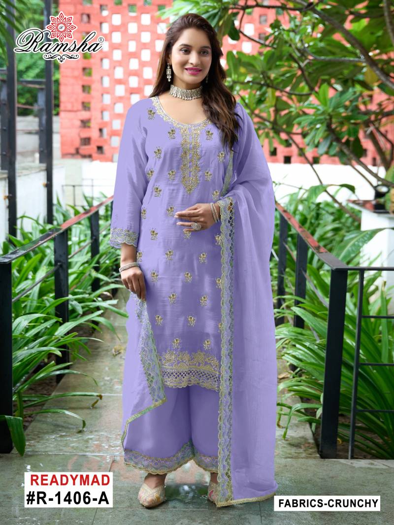 Ramsha R 1406 A To D Crunchy Pakistani Salwar Kameez Collection