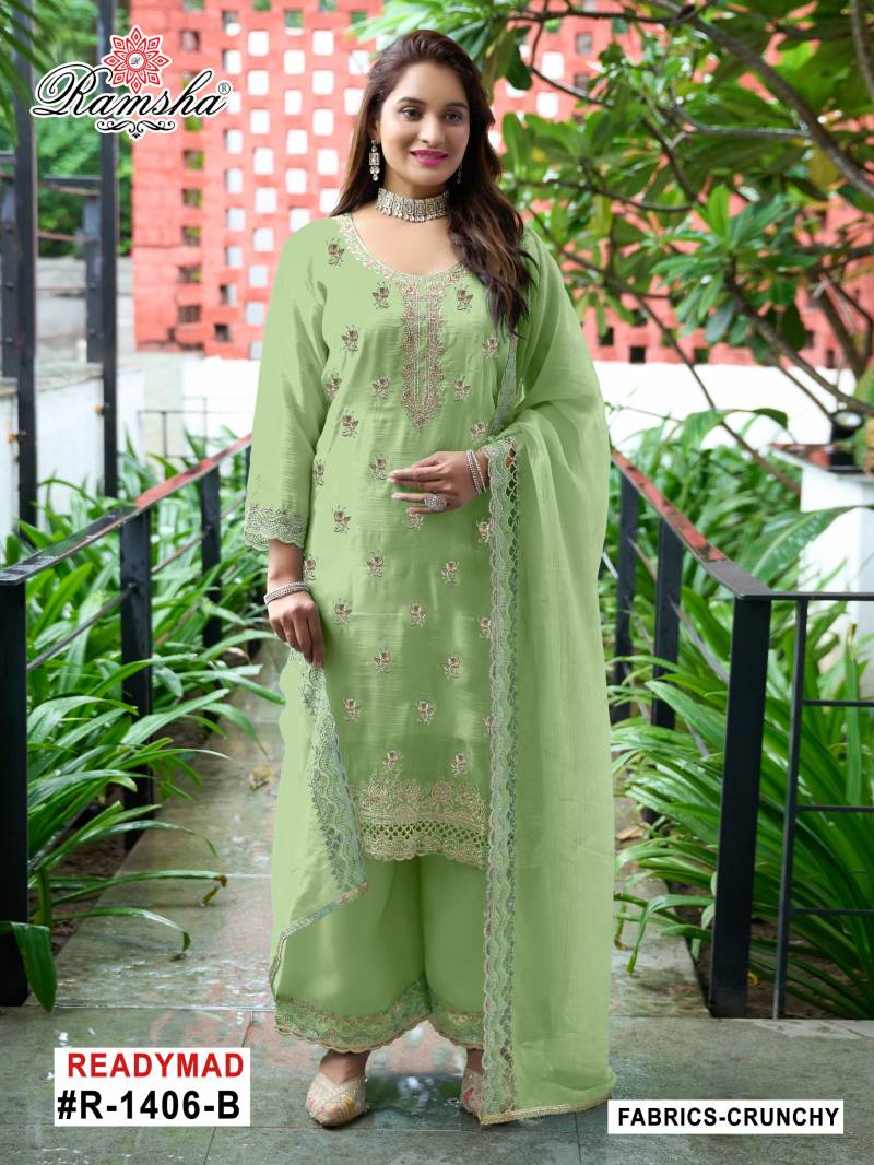 Ramsha R 1406 A To D Crunchy Pakistani Salwar Kameez Collection