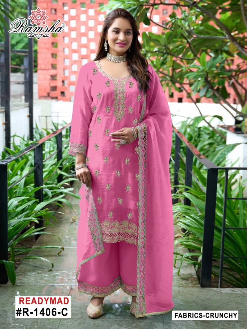 Ramsha R 1406 A To D Crunchy Pakistani Salwar Kameez Collection