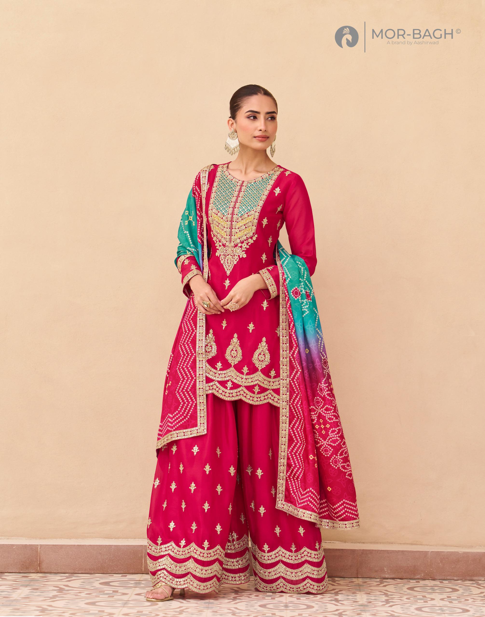 Aashirwad Aruna Chinon Silk Designer Salwar Suit Collection