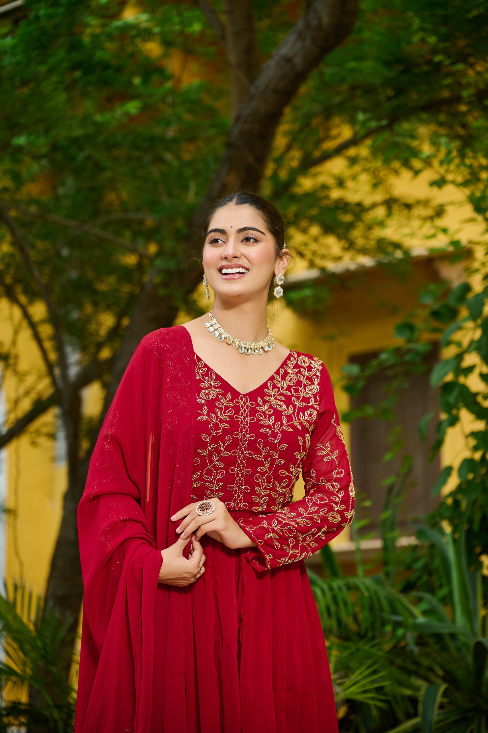 Lekha KA 1201 Faux Blooming Embroidery Kurti Pant With Dupatta
