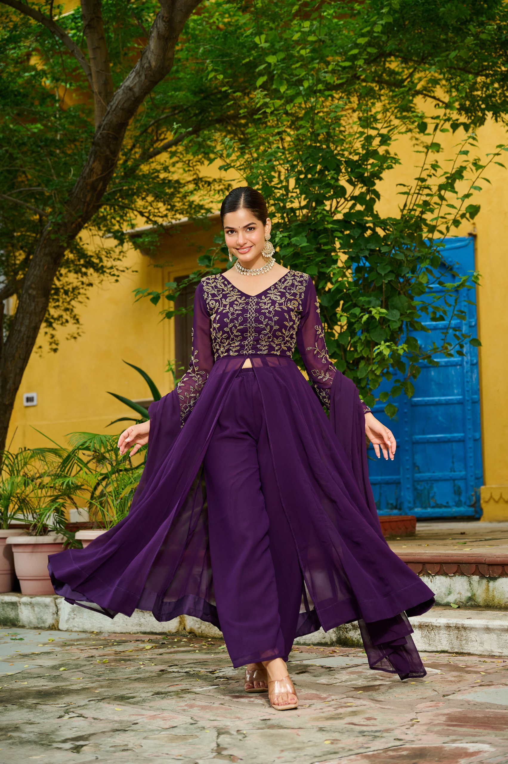 Lekha KA 1201 Faux Blooming Embroidery Kurti Pant With Dupatta