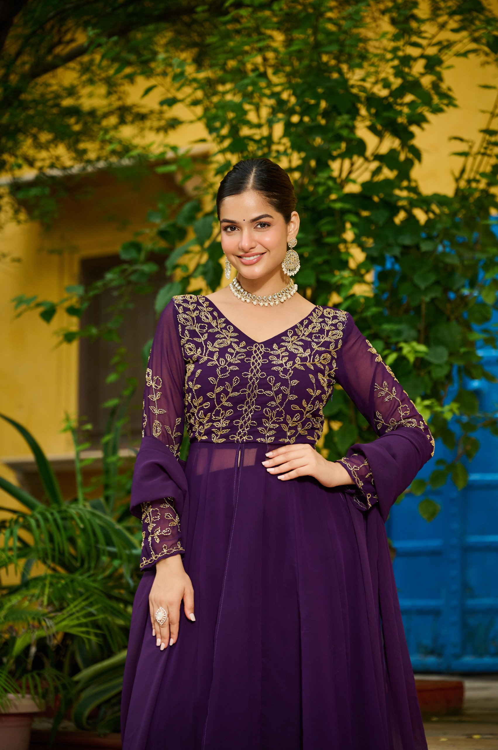 Lekha KA 1201 Faux Blooming Embroidery Kurti Pant With Dupatta