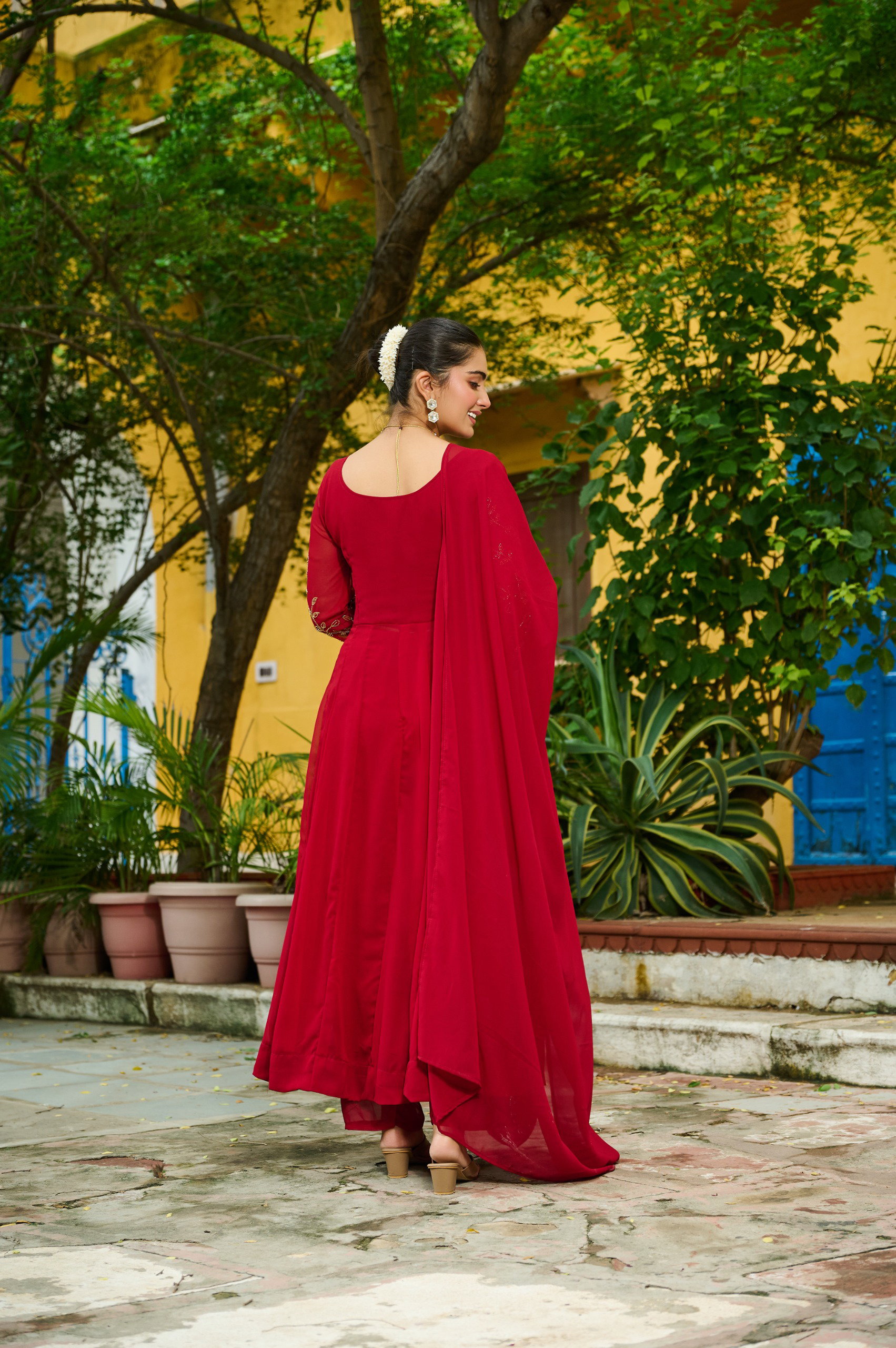 Lekha KA 1201 Faux Blooming Embroidery Kurti Pant With Dupatta
