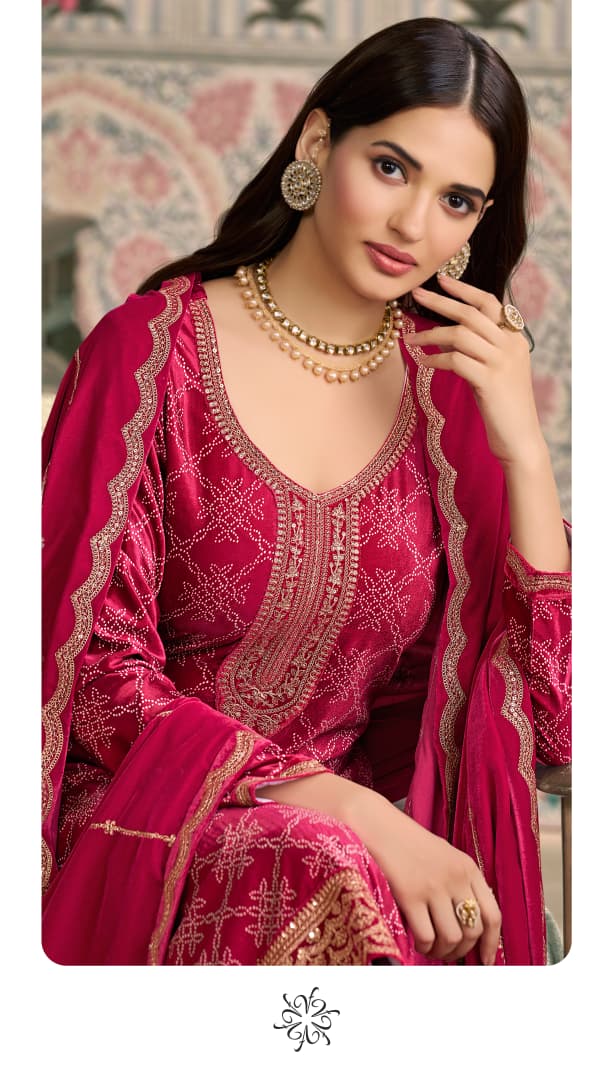 Vinay Kuleesh Mrinal Digital Printed Velvet Work Salwar Kameez