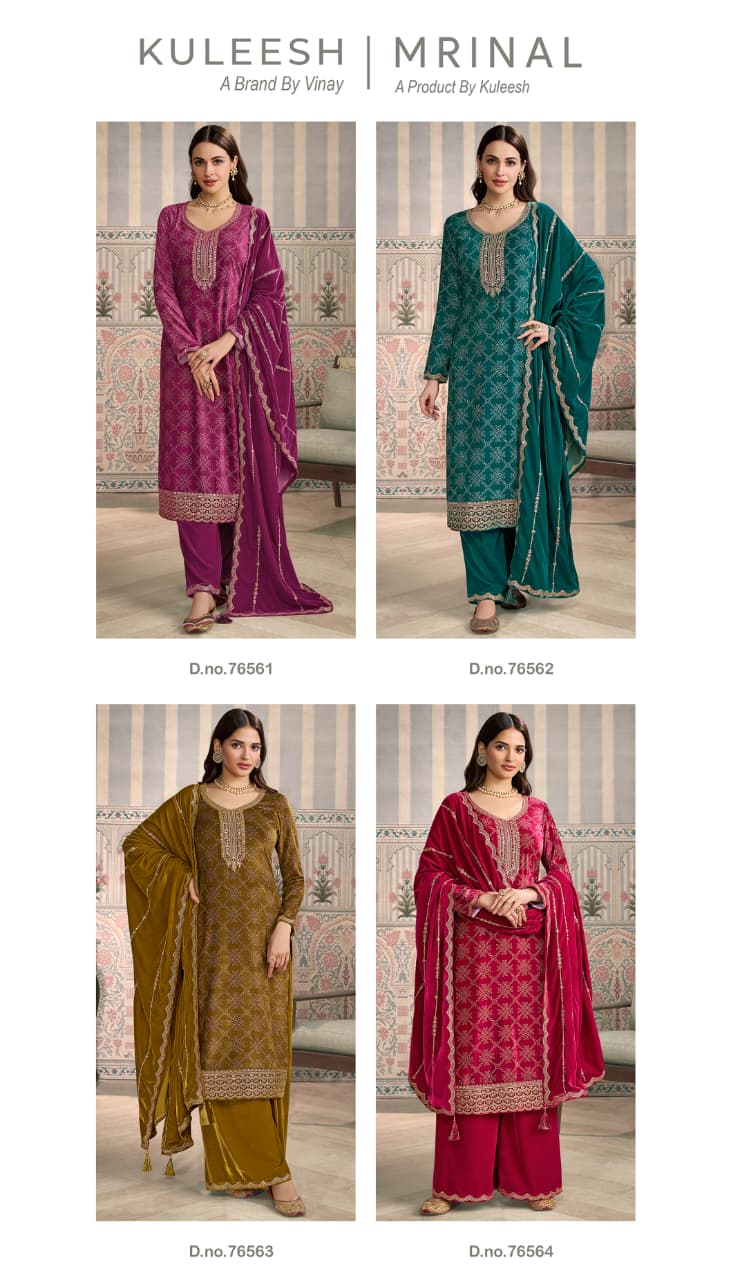 Vinay Kuleesh Mrinal Digital Printed Velvet Work Salwar Kameez