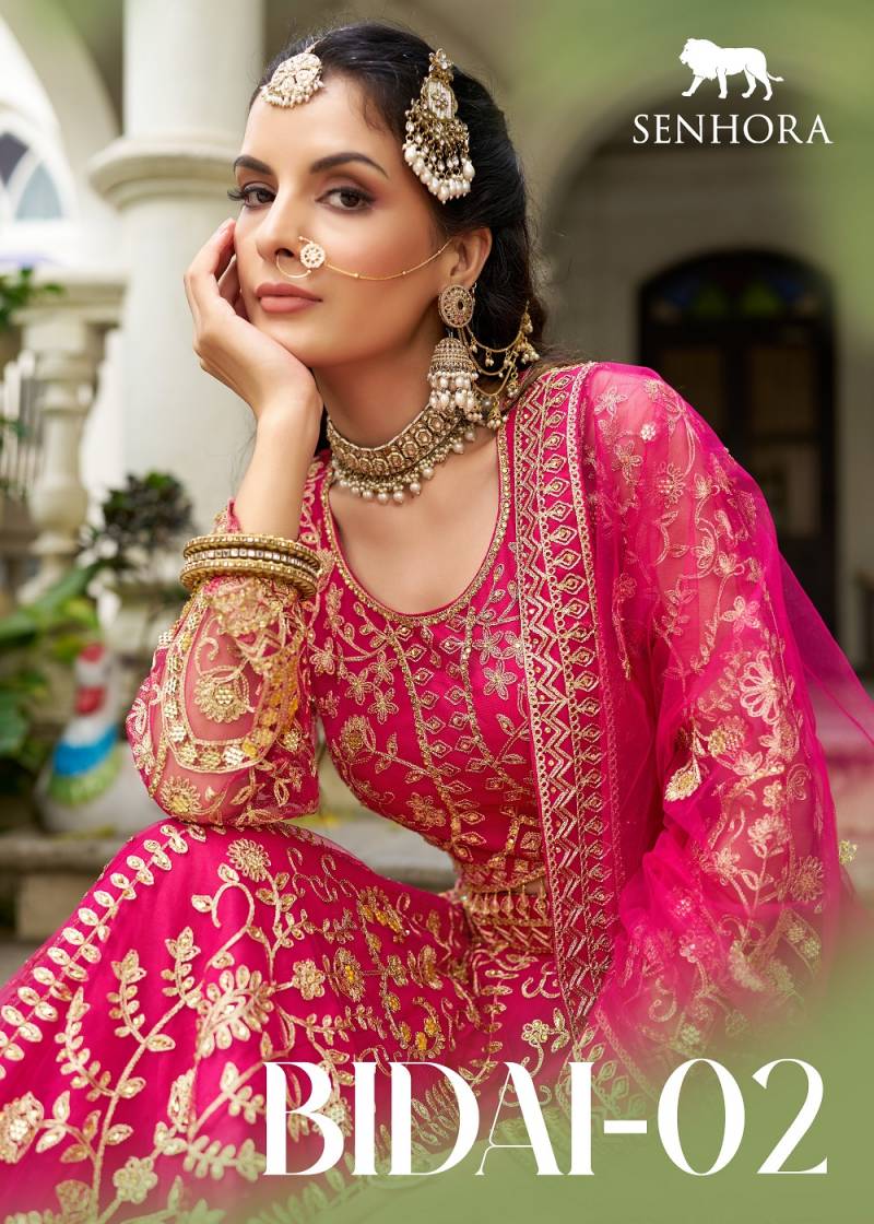 Senhora Bidai 02 Embroidered Pure Butterfly Net Designer Lehenga Collection
