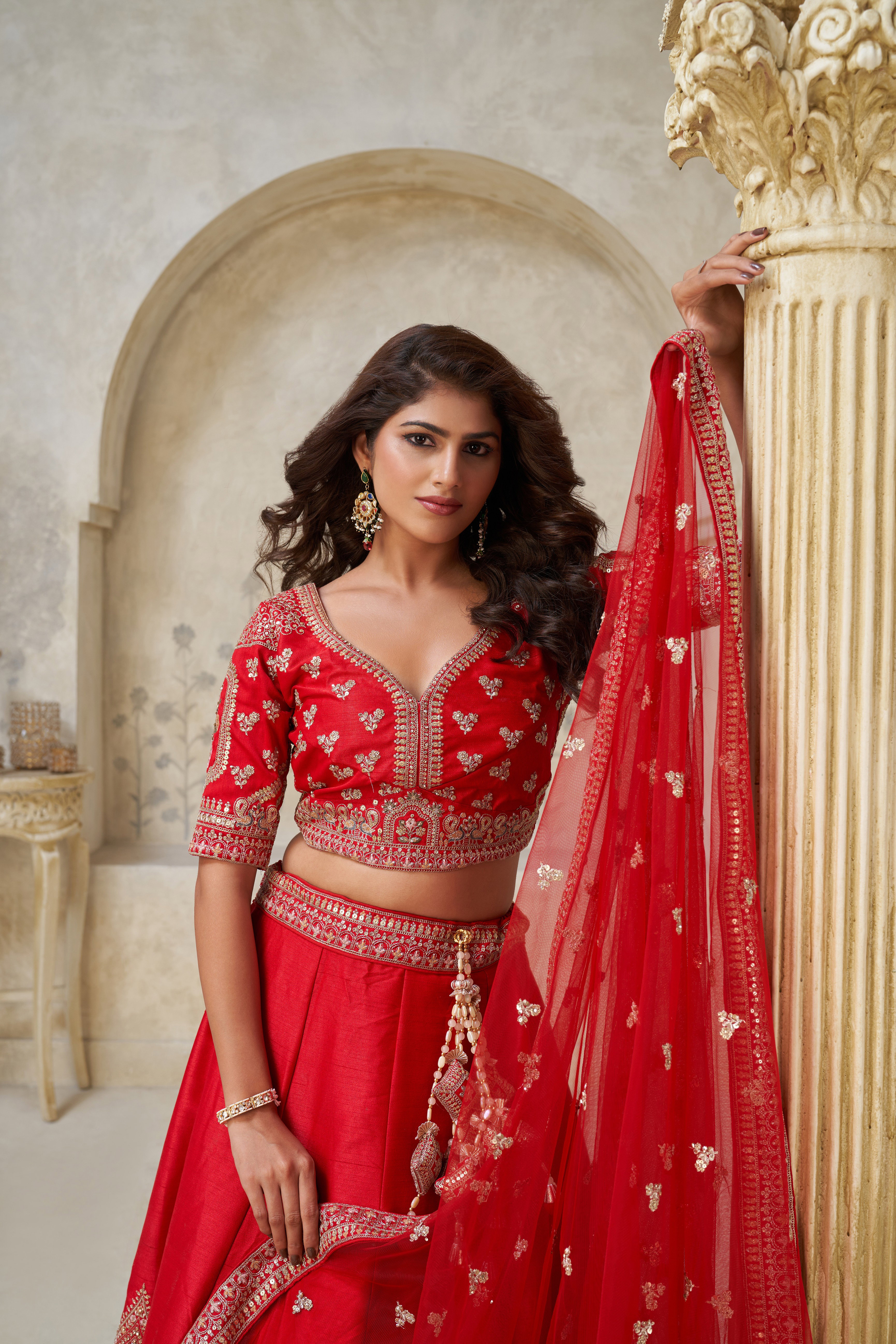 Kesar KF 2144 Red Silk Heavy Work Bridal Lehenga Choli