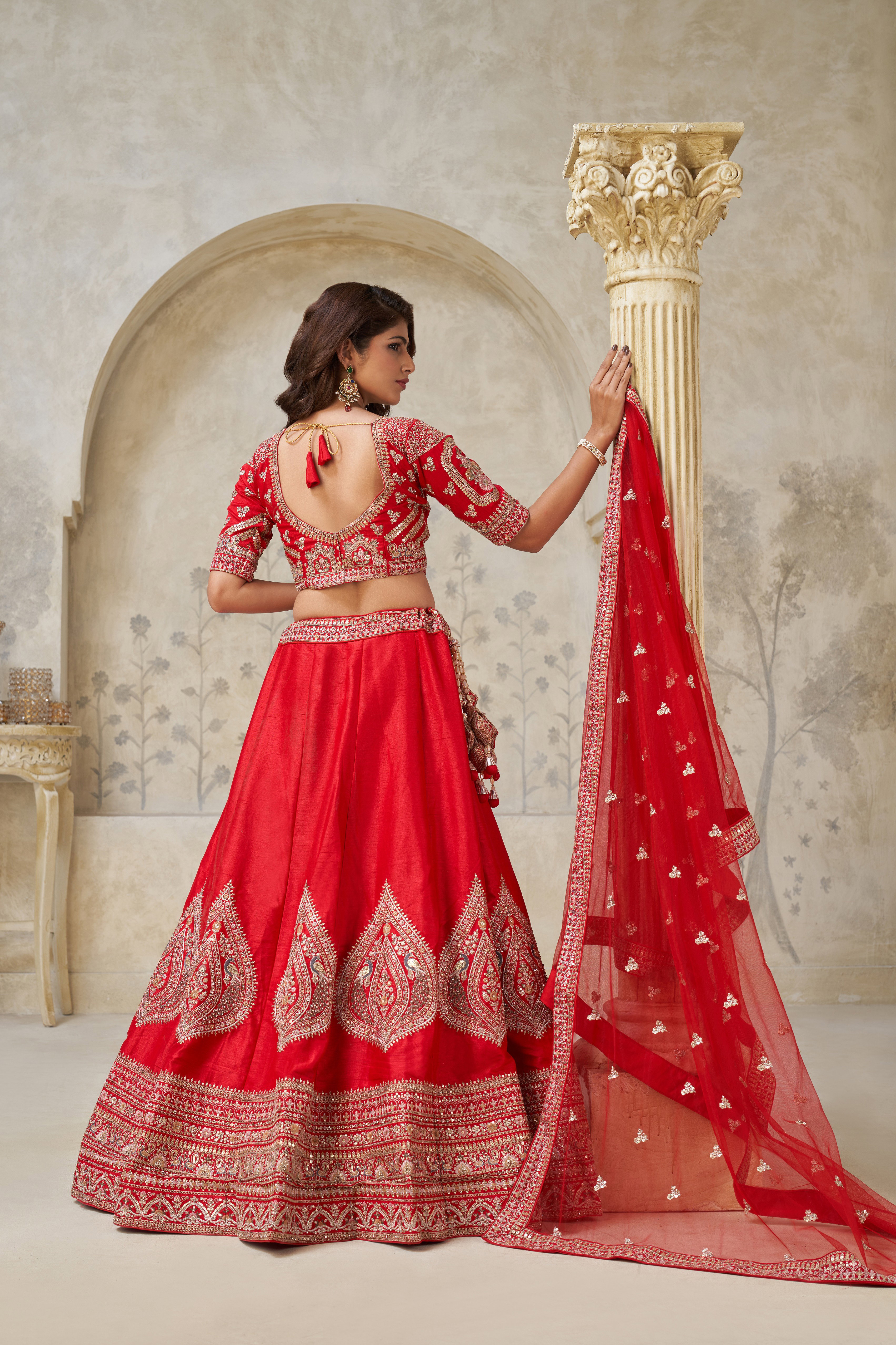 Kesar KF 2144 Red Silk Heavy Work Bridal Lehenga Choli