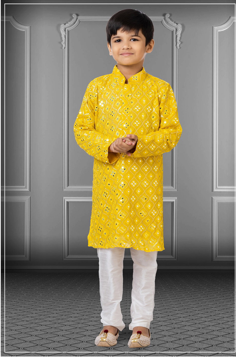 Swarg 723 To 736 Georgette Embroidered Kids Kurta Pajama