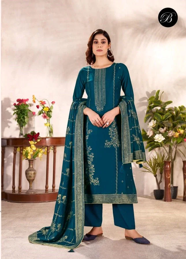 Belliza Motif Viscose Pashmina Jacquard Dress Material Collection