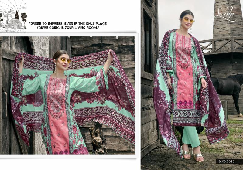 Levisha Nargis Nx Vol 3 Cemric Lawn Cotton Pakistani Dress Material
