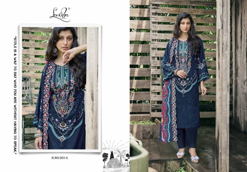 Levisha Nargis Nx Vol 3 Cemric Lawn Cotton Pakistani Dress Material