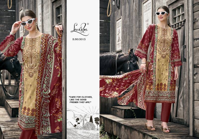 Levisha Nargis Nx Vol 3 Cemric Lawn Cotton Pakistani Dress Material