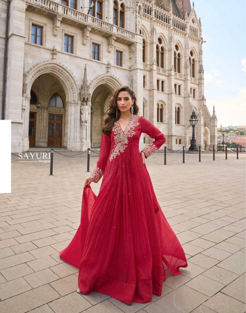 Sayuri Jhalak Crush Silk Embroidered Designer Gown Collection