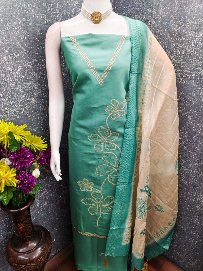 Cp 9119 Roman Silk Embroidered Dress Material Collection
