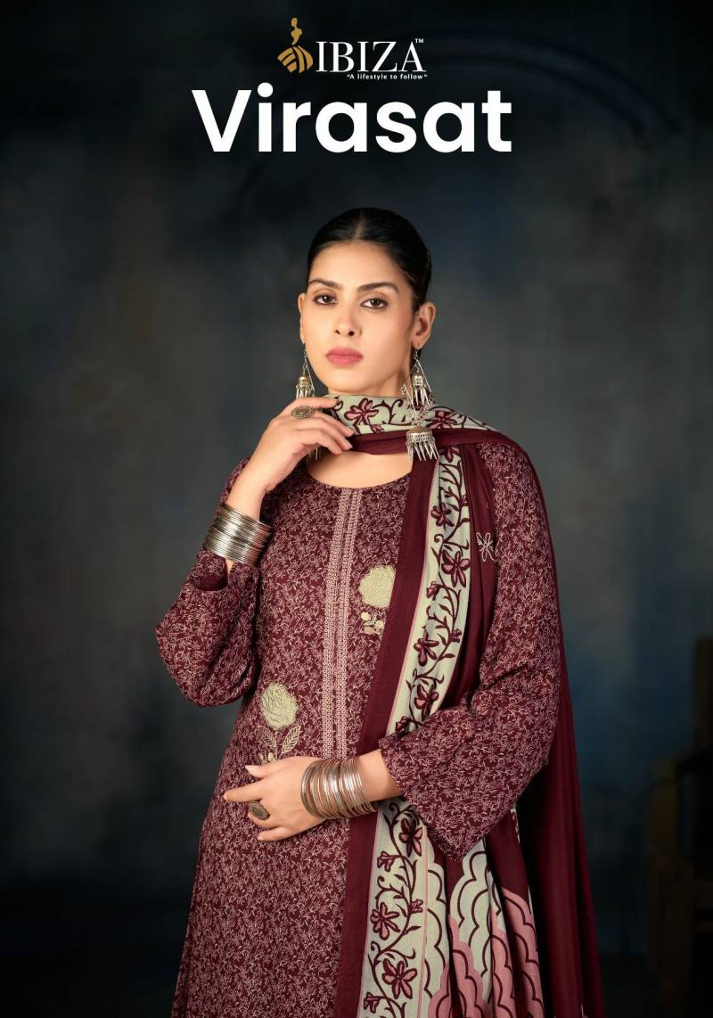Ibiza Virasat Viscose Pashmina Embroidered Salwar Kameez