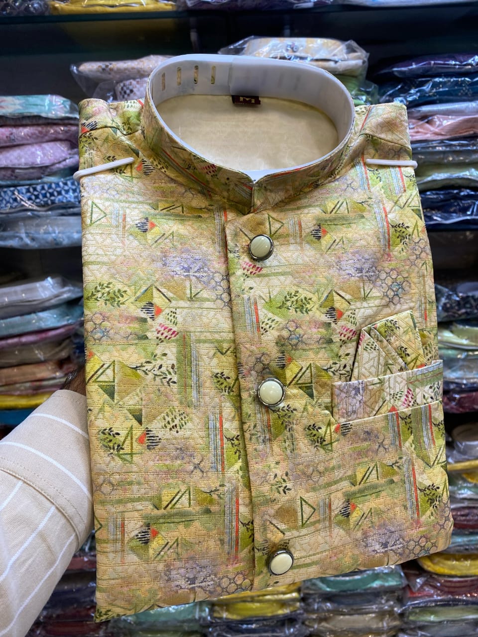 Lekha Mald 05 Jacquard Nehru Jacket Collection