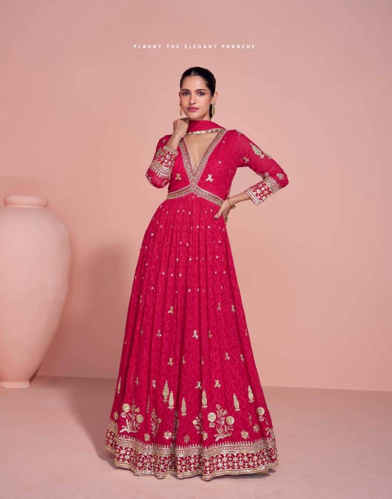 Sayuri Navya Georgette Embroidered Festival Wear Gown Collection