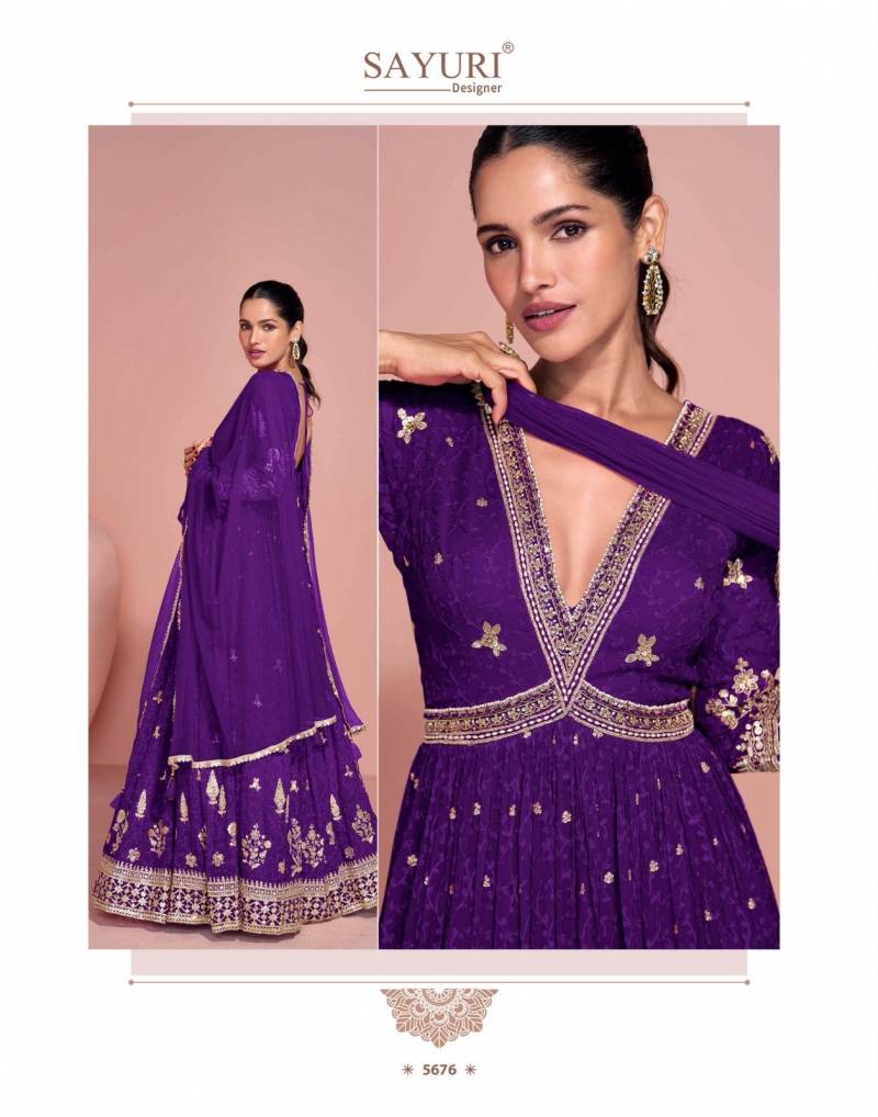 Sayuri Navya Georgette Embroidered Festival Wear Gown Collection