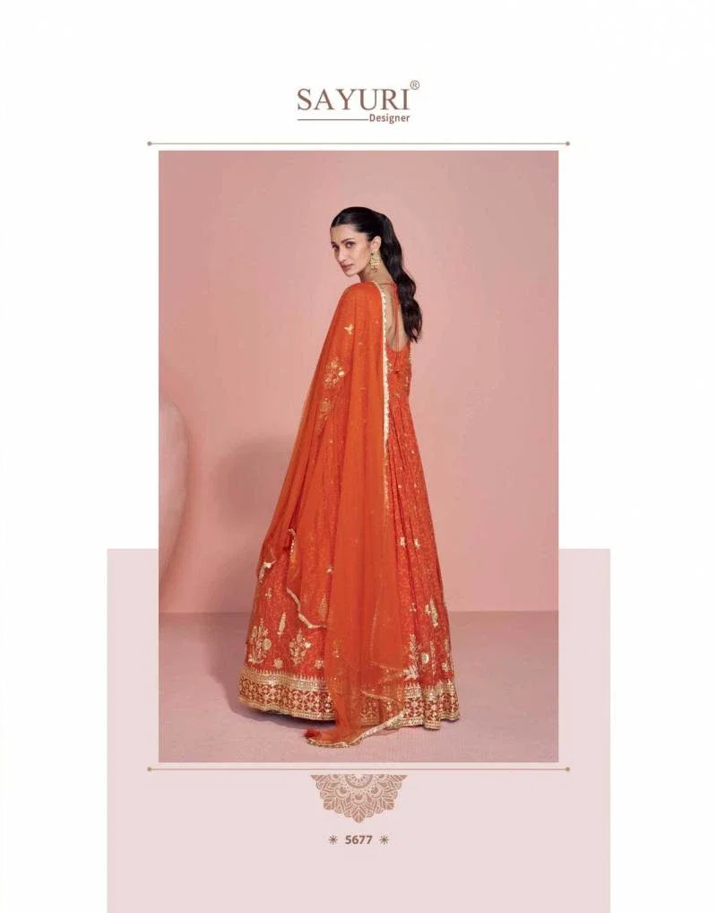Sayuri Navya Georgette Embroidered Festival Wear Gown Collection