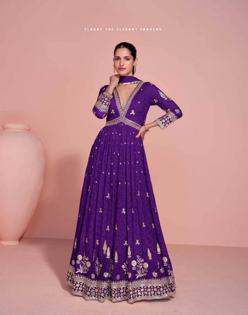 Sayuri Navya Georgette Embroidered Festival Wear Gown Collection