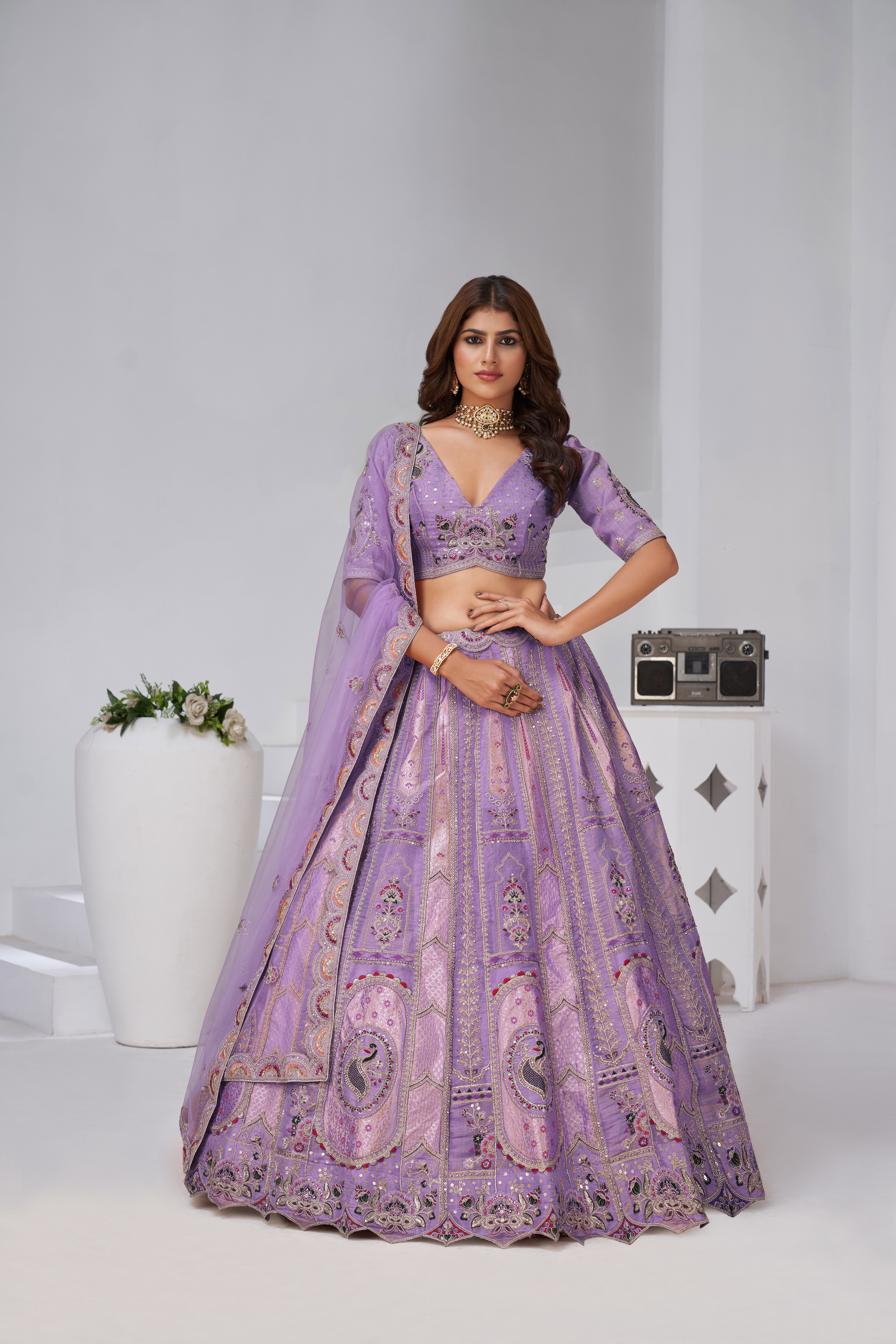 Kesar KF 2151 Purple Banarasi Silk Wedding Heavy Work Bridal Lehenga Choli