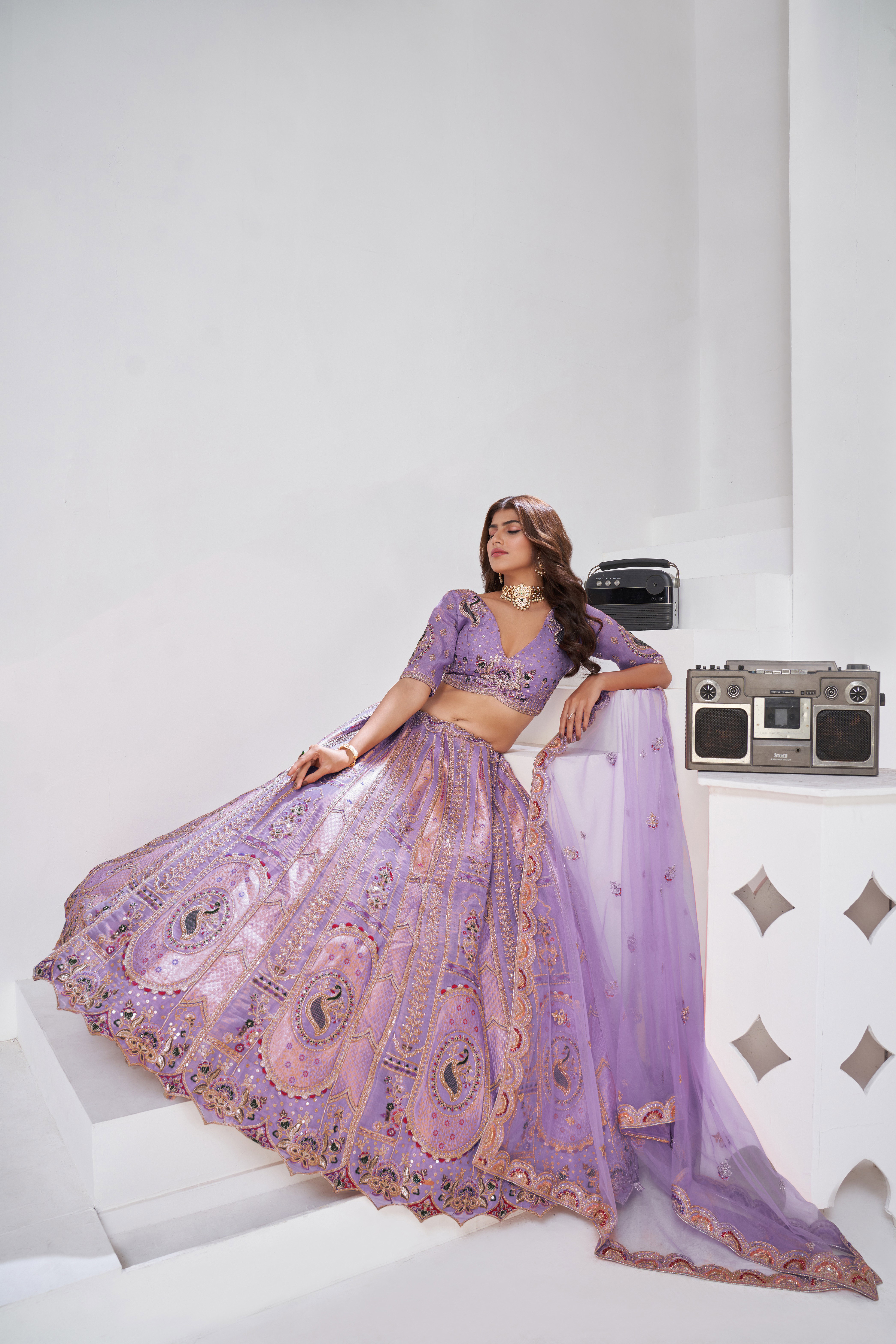 Kesar KF 2151 Purple Banarasi Silk Wedding Heavy Work Bridal Lehenga Choli