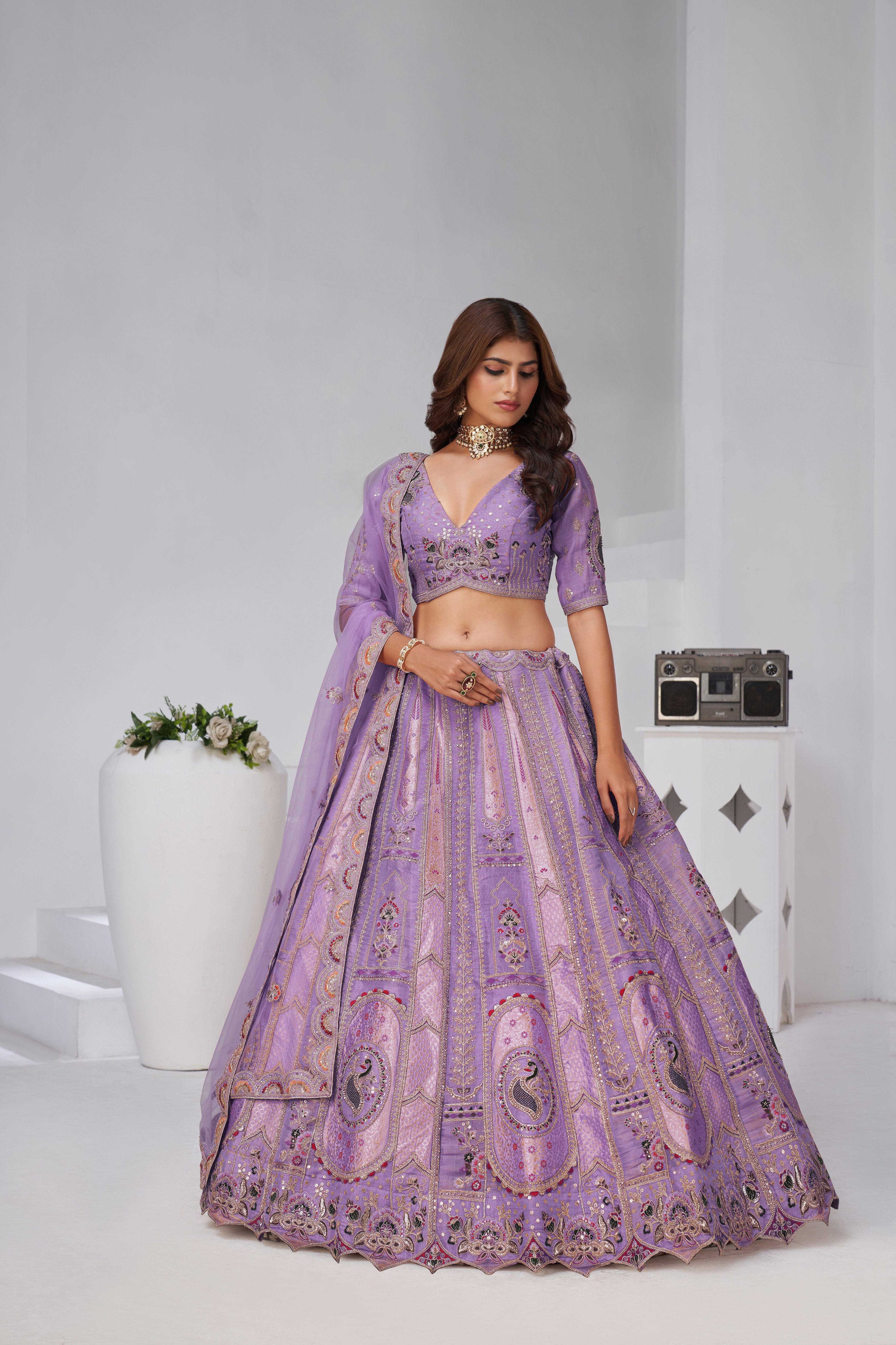 Kesar KF 2151 Purple Banarasi Silk Wedding Heavy Work Bridal Lehenga Choli