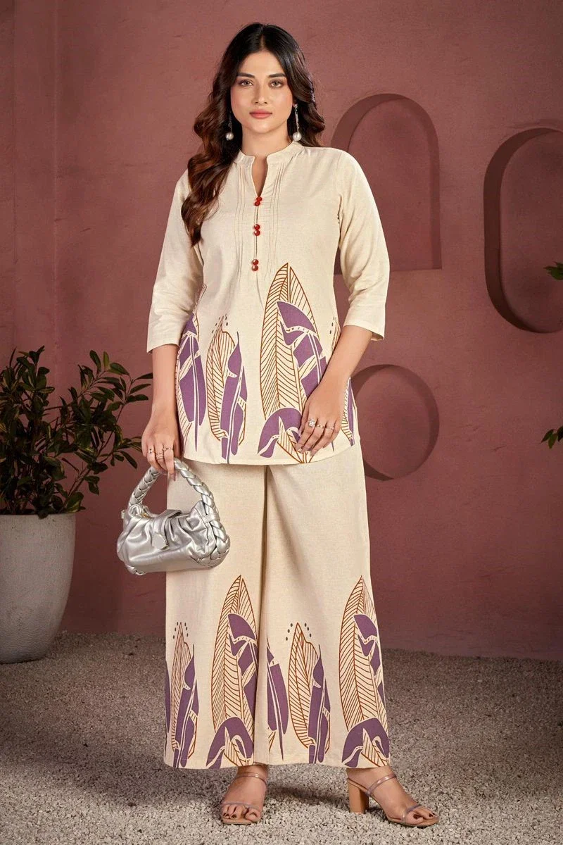 Ladies Flavour 3250 And 3251 Cotton Flex Print Top And Bottom