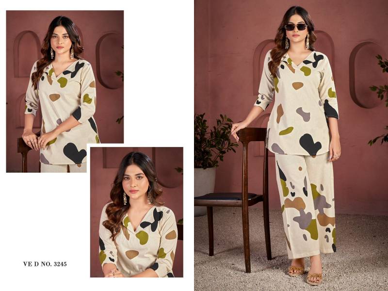 Ladies Flavour 3244 And 3245 Cotton Flex Print Top And Bottom