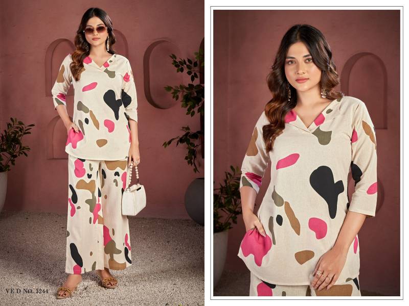 Ladies Flavour 3244 And 3245 Cotton Flex Print Top And Bottom